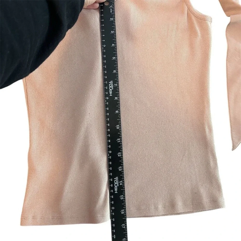 NWT Maeve by Anthropologie Ribbed Knit Tie Strap V Neck Tank Top Rose Sz M Boho - Picture 10 of 12